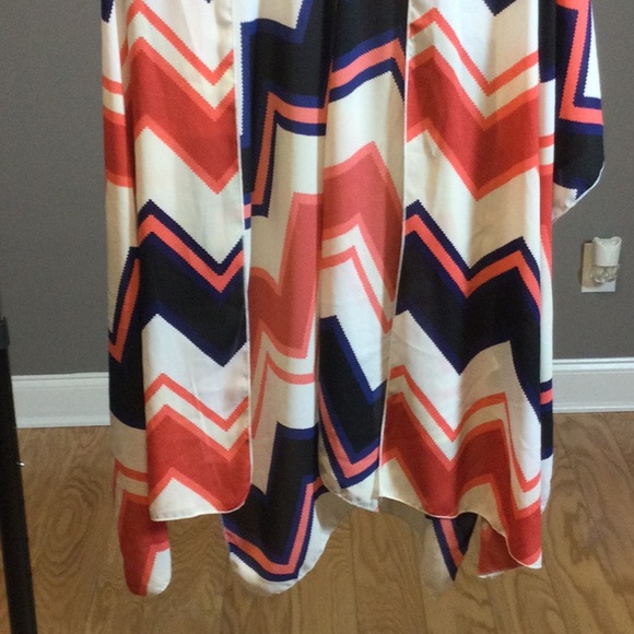 M/L Love Culture chevron blue peach boho kimono jacket - Picture 8 of 14